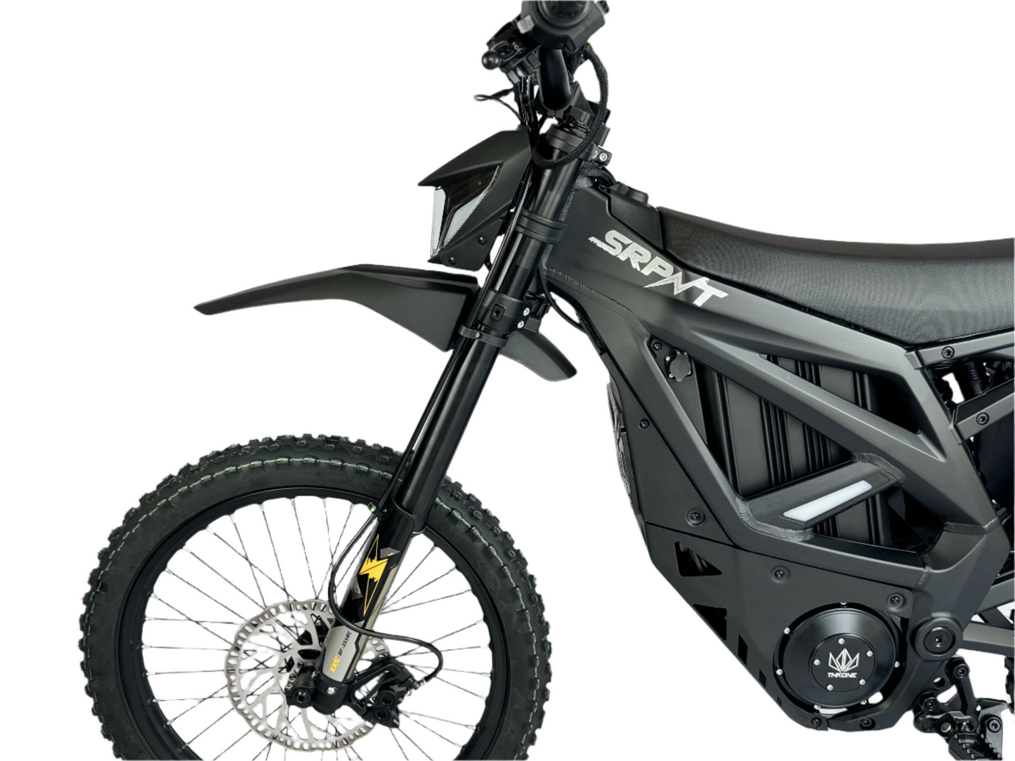 Black electric bike with 'SR MAX' branding on a white background