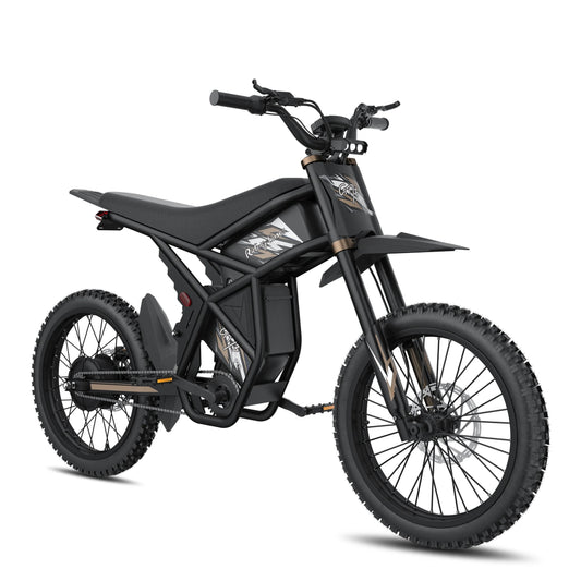 Black electric bike on a white background