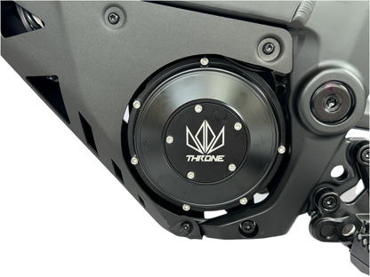 Close-up of a mechanical component with 'Throne' logo on a white background
