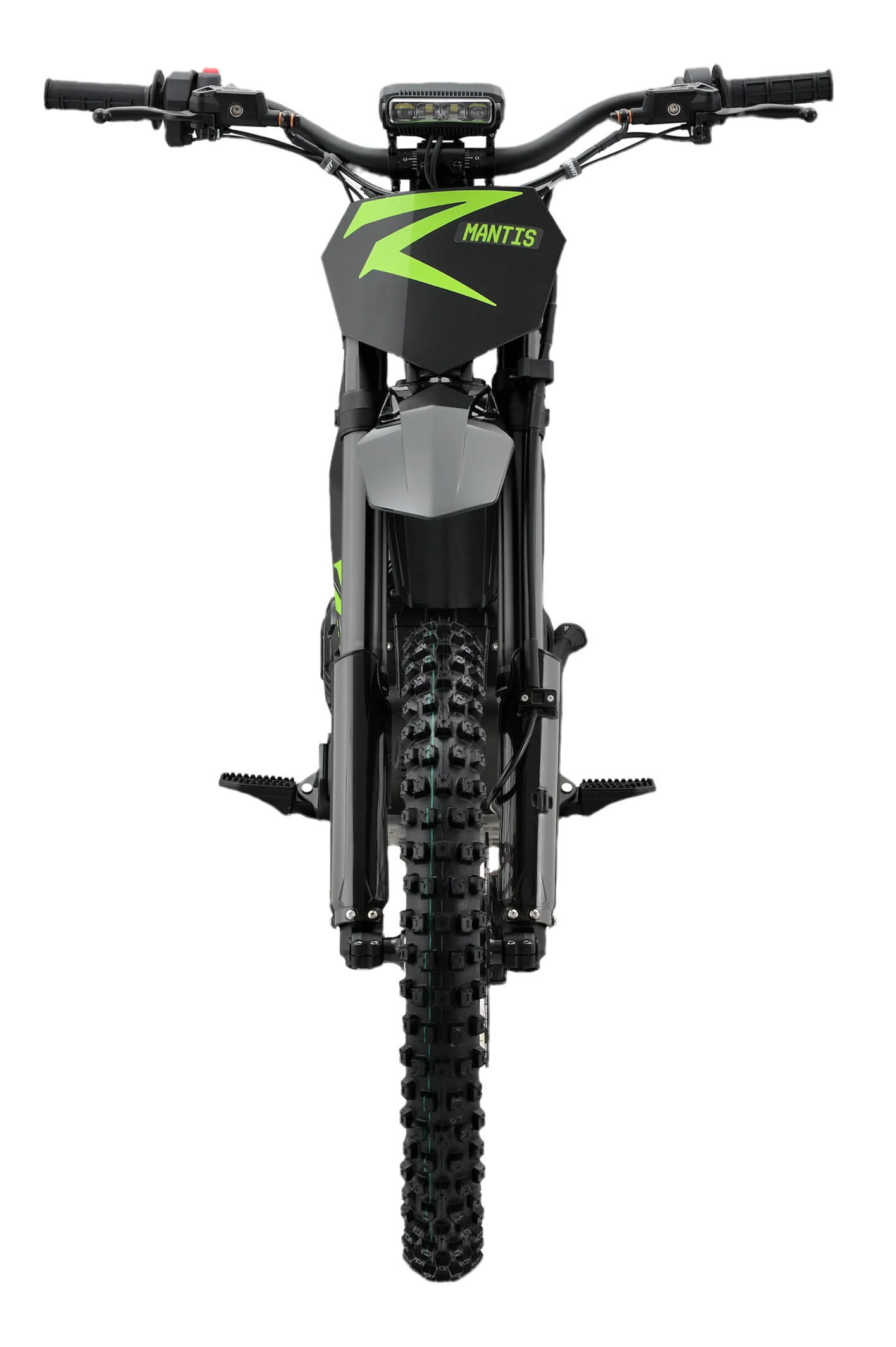 Motorcycle with 'MANTIS' branding on a white background