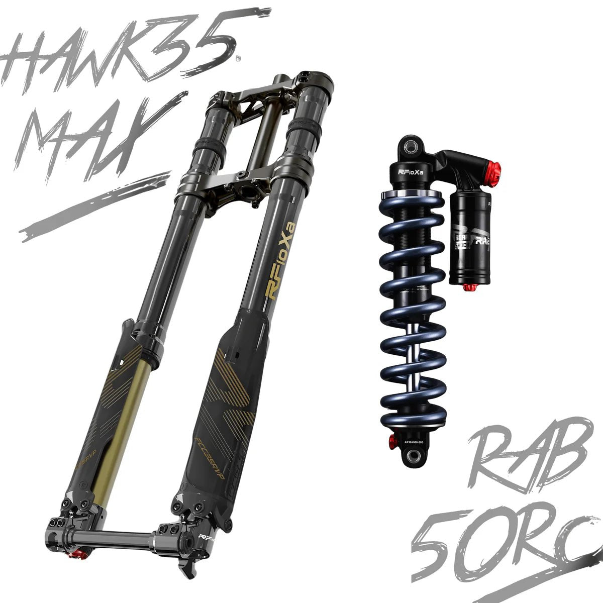 RFLOXA Hawk35 Max Black Front Fork+RAB50RC Shock - Emoto SuperstoreEmoto Superstore